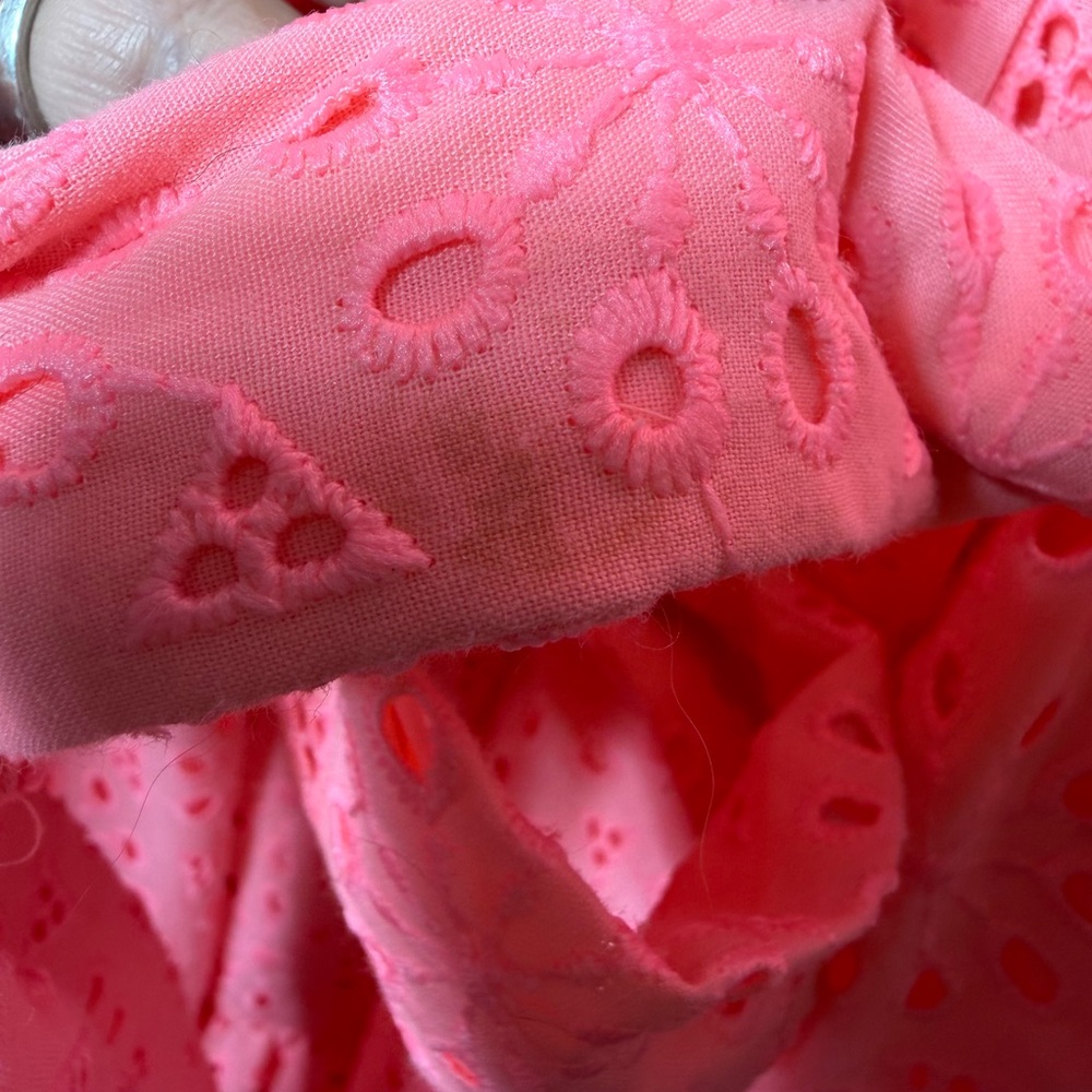 Lilly Pulitzer Trisha Eyelet Shirtdress in Neon Sunburst - Picture 7 of 8